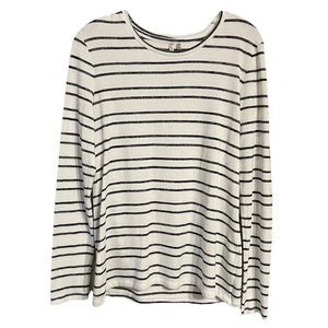 Banana Republic Black White Stripe Signature Tee Shirt Sz S EUC